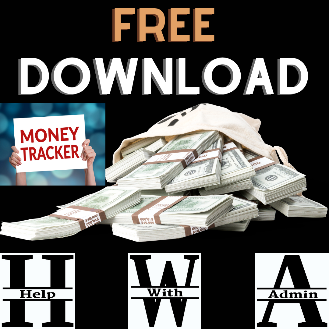 Steve Bisby - Help With Admin - Free Download - Money tracker - graphic