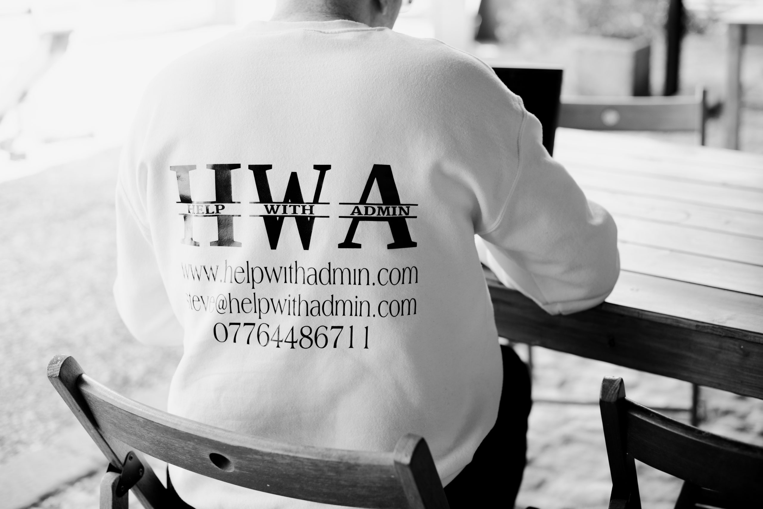 Help With Admin Jumper Back B&W